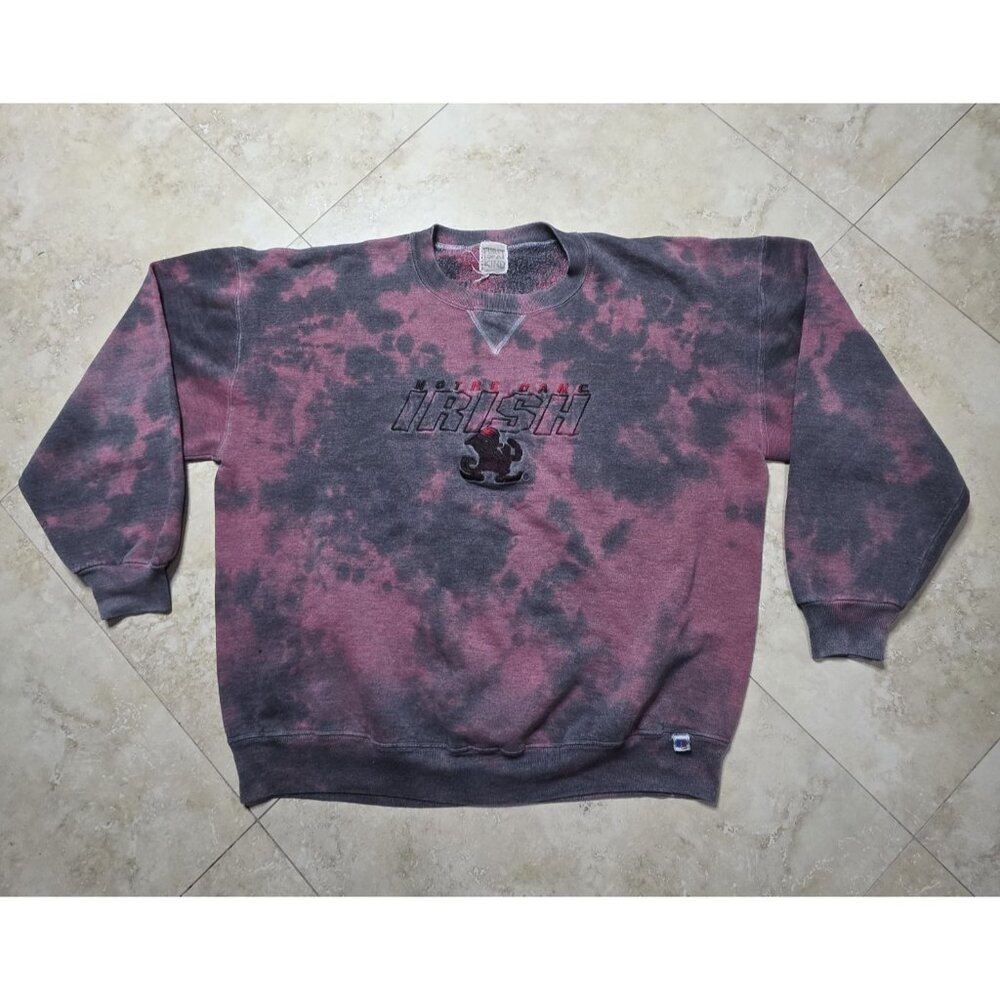 Furst Of A Kind Sweatshirt NCAA NOTRE DAME FIGHTING IRISH Acid Wash Distressed